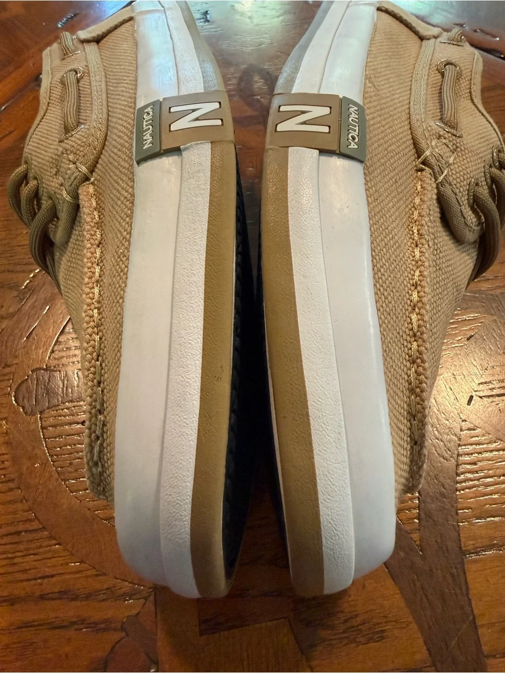Nautica Men’s Tan Canvas Boat Shoes Sz 8.5